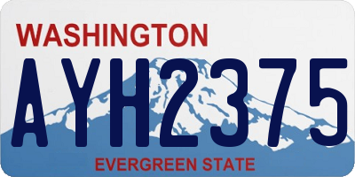 WA license plate AYH2375