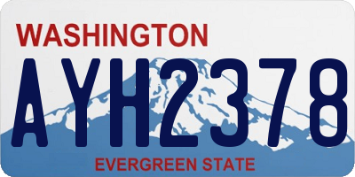 WA license plate AYH2378