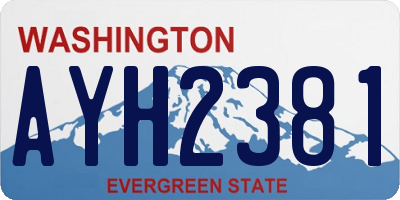 WA license plate AYH2381