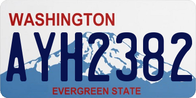 WA license plate AYH2382