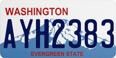 WA license plate AYH2383