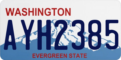 WA license plate AYH2385