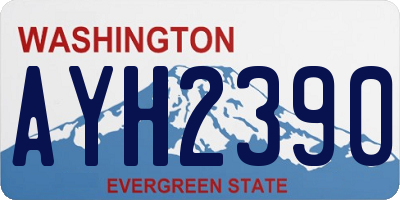 WA license plate AYH2390