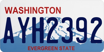 WA license plate AYH2392