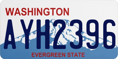 WA license plate AYH2396