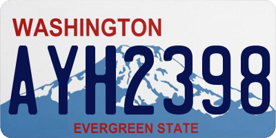 WA license plate AYH2398