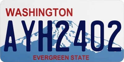 WA license plate AYH2402