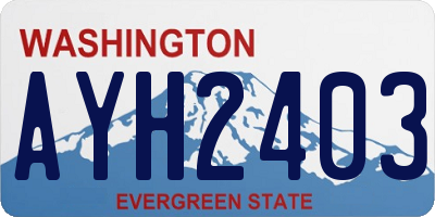 WA license plate AYH2403