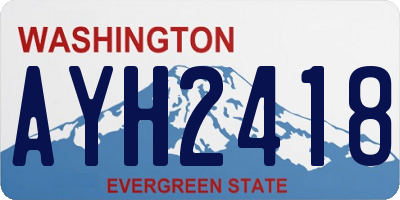 WA license plate AYH2418