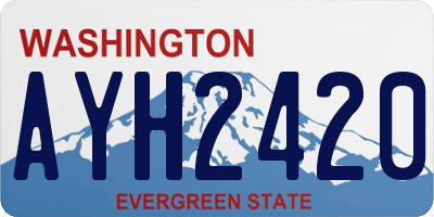 WA license plate AYH2420