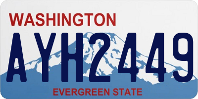WA license plate AYH2449