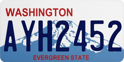 WA license plate AYH2452