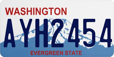 WA license plate AYH2454