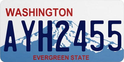 WA license plate AYH2455