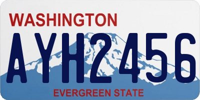 WA license plate AYH2456