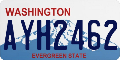 WA license plate AYH2462