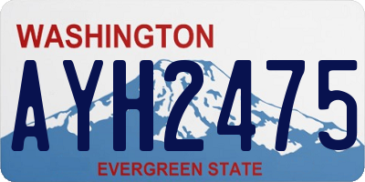 WA license plate AYH2475