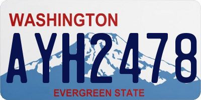 WA license plate AYH2478