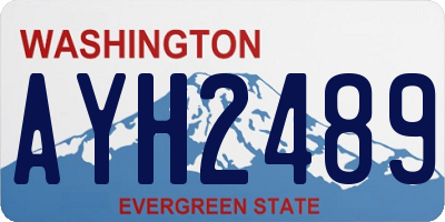 WA license plate AYH2489