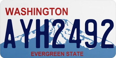 WA license plate AYH2492