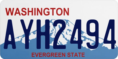 WA license plate AYH2494
