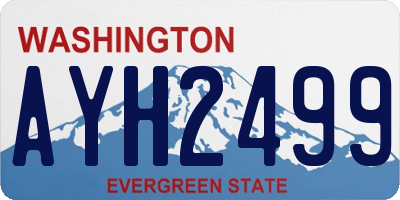 WA license plate AYH2499