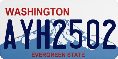 WA license plate AYH2502