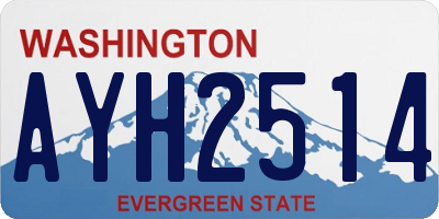 WA license plate AYH2514