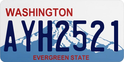WA license plate AYH2521