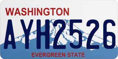 WA license plate AYH2526