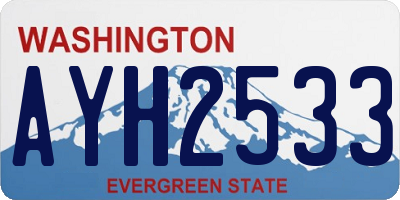 WA license plate AYH2533