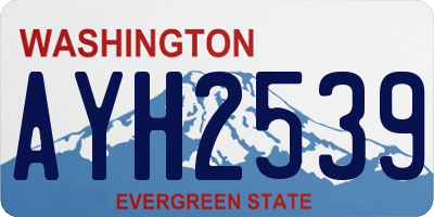 WA license plate AYH2539
