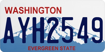 WA license plate AYH2549