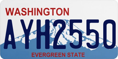 WA license plate AYH2550