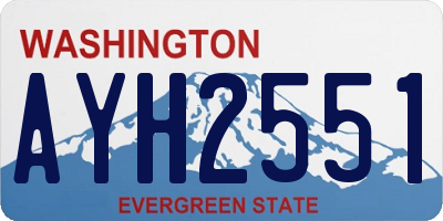 WA license plate AYH2551