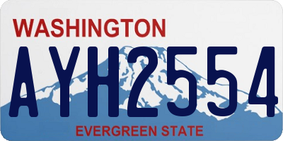 WA license plate AYH2554