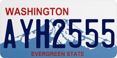 WA license plate AYH2555