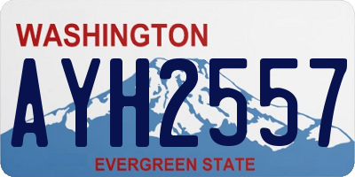 WA license plate AYH2557