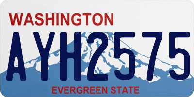 WA license plate AYH2575