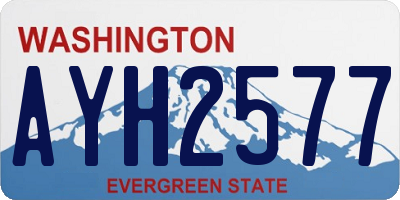 WA license plate AYH2577