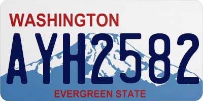 WA license plate AYH2582