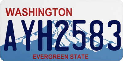WA license plate AYH2583