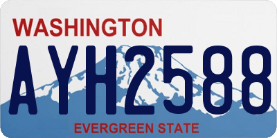 WA license plate AYH2588