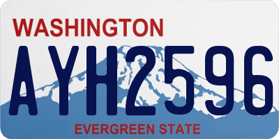 WA license plate AYH2596