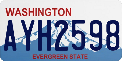 WA license plate AYH2598