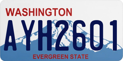 WA license plate AYH2601