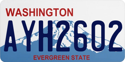 WA license plate AYH2602