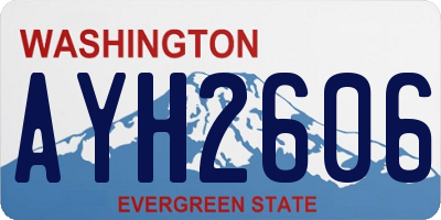 WA license plate AYH2606