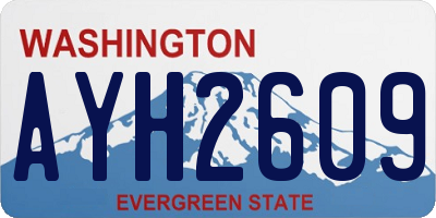WA license plate AYH2609