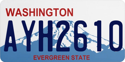WA license plate AYH2610